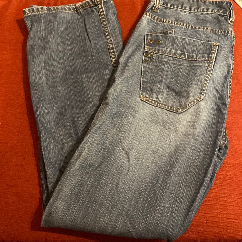 Men’s red camel straight leg jeans size 33/34